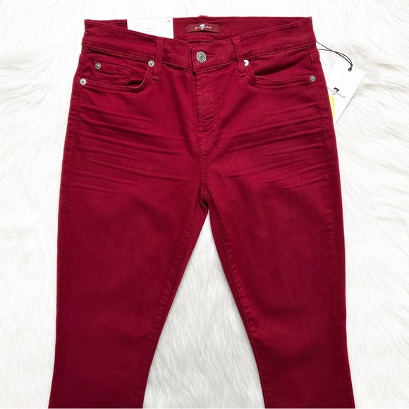 SOLD-NWT 7 For All Mankind {7FAM} Red Super Skinny Ankle Jeans - Picture 4 of 8